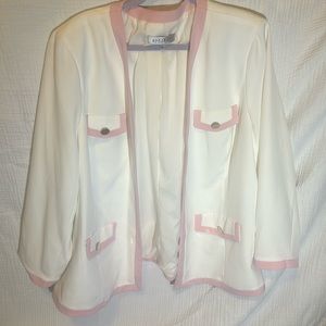 Kasper white and pink suit jacket 3x